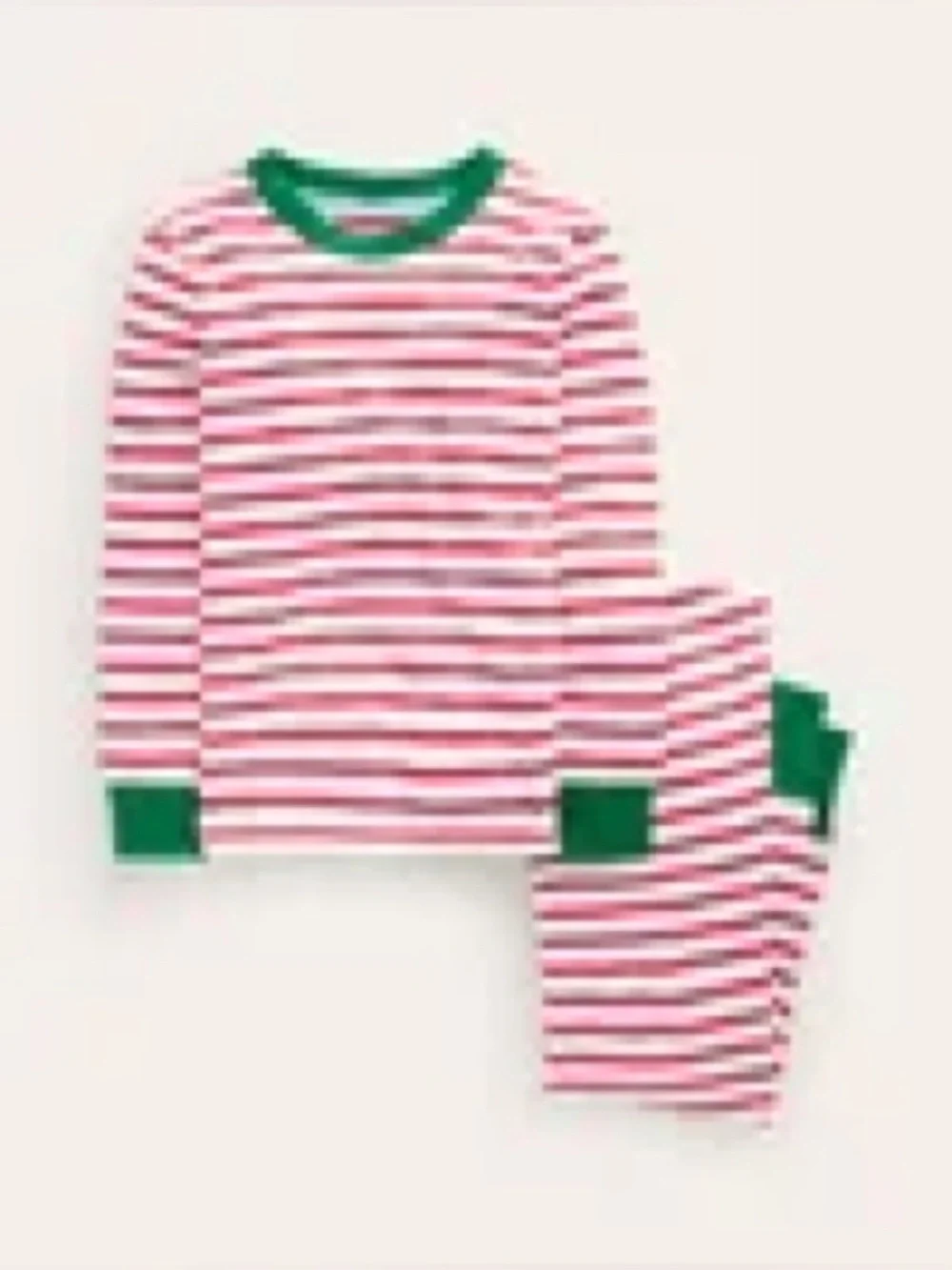Snug Striped Long John Pajamas - Rockabilly Red/Ivory, 8y